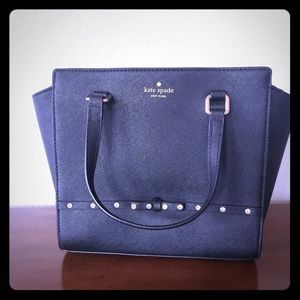 Kate Spade black purse with rhinestone bow